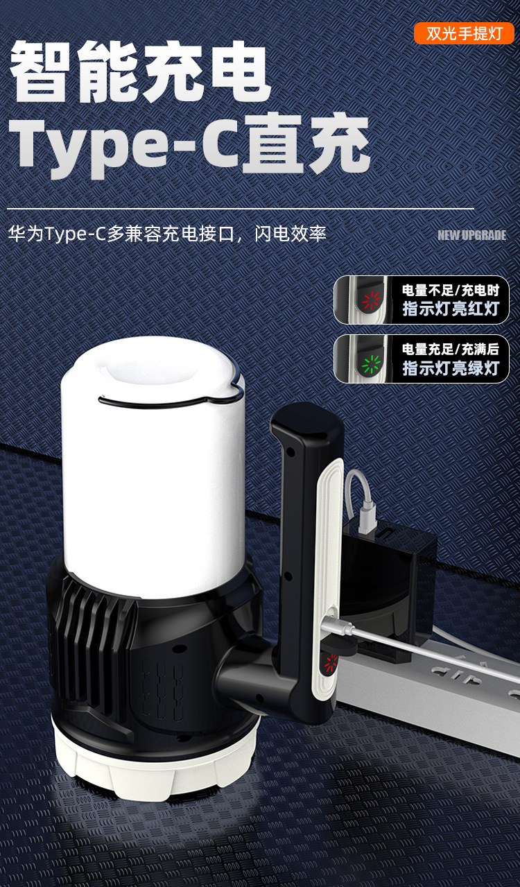大功率便携式家用露营灯户外野营钓鱼手提露营灯多档手电筒批 发详情13