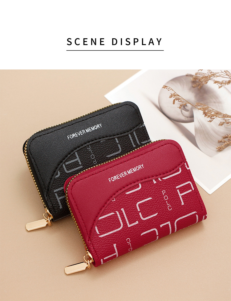 欧美时尚字母印花风琴卡包零钱包大容量拉链风琴卡包卡套厂家批发详情17
