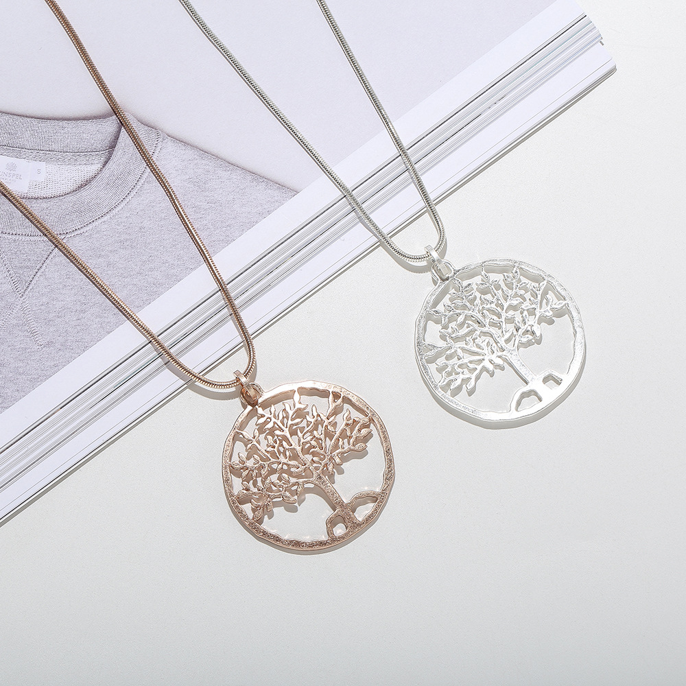 外贸饰品亚马逊速卖通欧美链条镂空生命树长款项链毛衣链时尚百搭详情8
