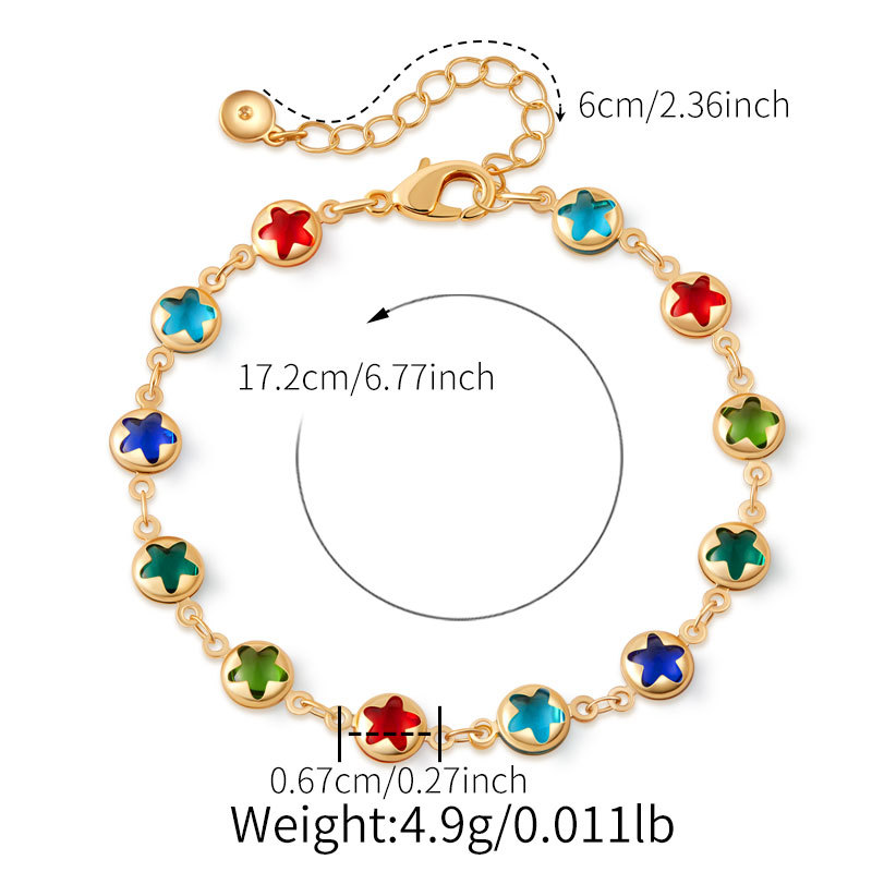 多巴胺手链跨境爱心设计小众几何水滴方形玻璃钻度假风小清新手饰详情43