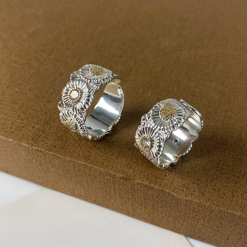 fever同款银色小花戒指女小众设计轻奢高级感雏菊新款夏季韩国ins详情9