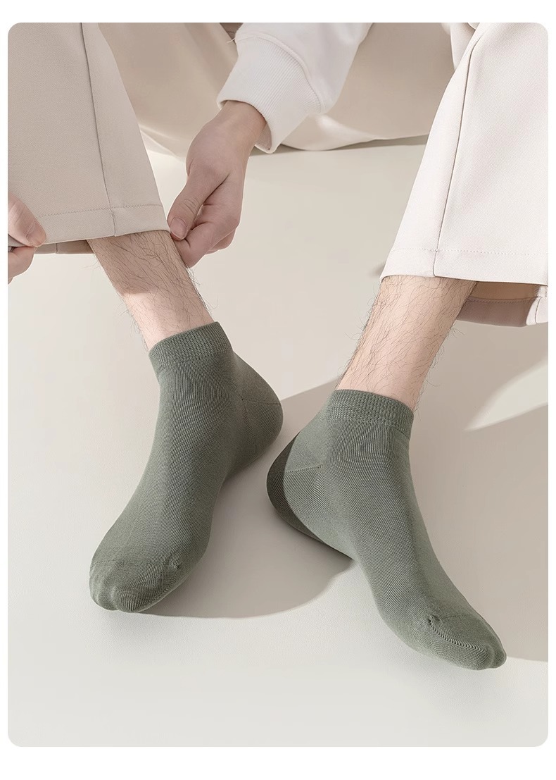 袜子男夏季薄款短袜绵柔抗菌防臭吸汗运动透气黑白色男士短筒船袜详情24