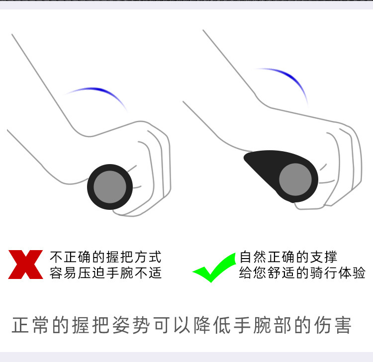 NPY 橡胶把套 山地自行车肉球把握可锁防滑吸震折叠车骑行握把详情5