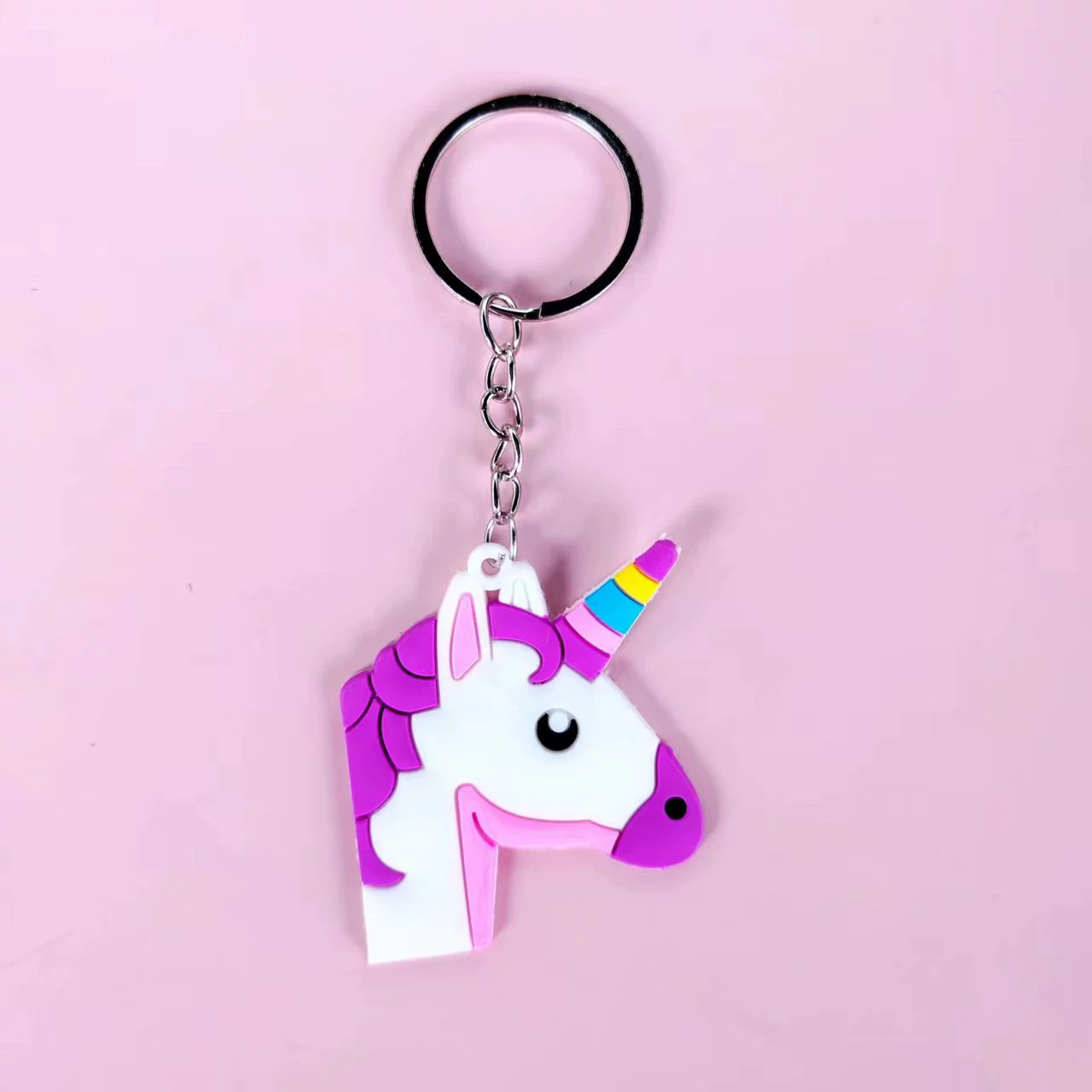 跨境新款亚马逊欧美独角兽钥匙扣派对礼品儿童饰品PVC软胶钥匙链详情16