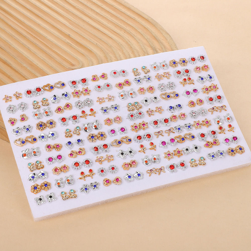 Cross-border plastic ear studs with a niche and high-end feel, colorful butterfly ear studs, autumn and winter style, versatile multi-ear hole combination earrings pic 9