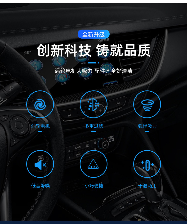 Wireless pet vacuum cleaner, 120W high power, car and home dual-purpose handheld rechargeable dry and wet vacuum cleaner pic 15