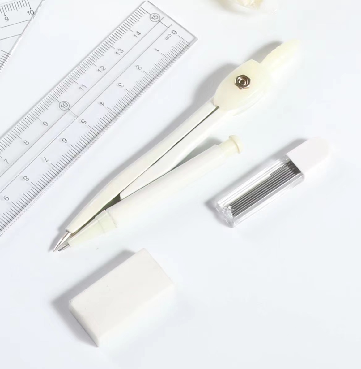 尚锐学生圆规金属圆规套装 2B铅芯5032详情1