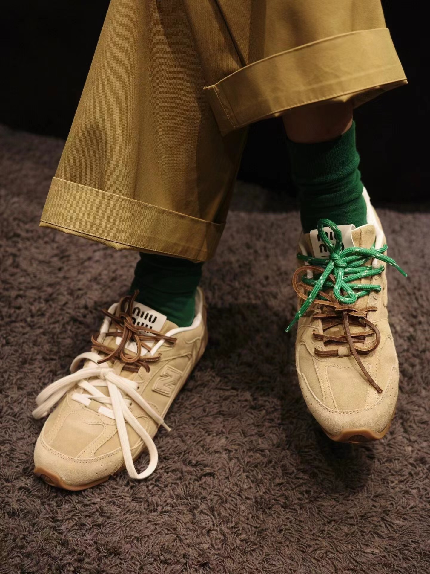 莆田鞋纯原miumiu联名530德训鞋NB女经典复古阿甘鞋休闲鞋情侣鞋详情6