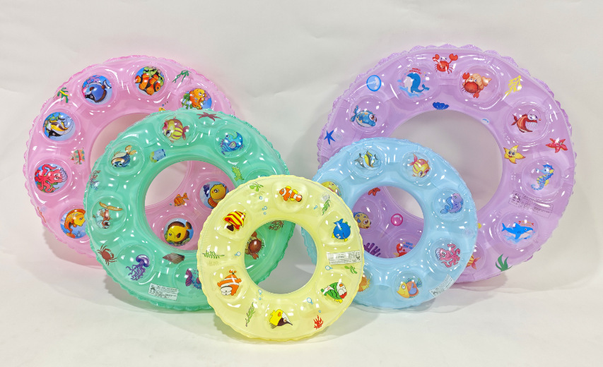 夏季加厚儿童成人充气腋下双气囊双层透明水晶圈游泳圈详情3