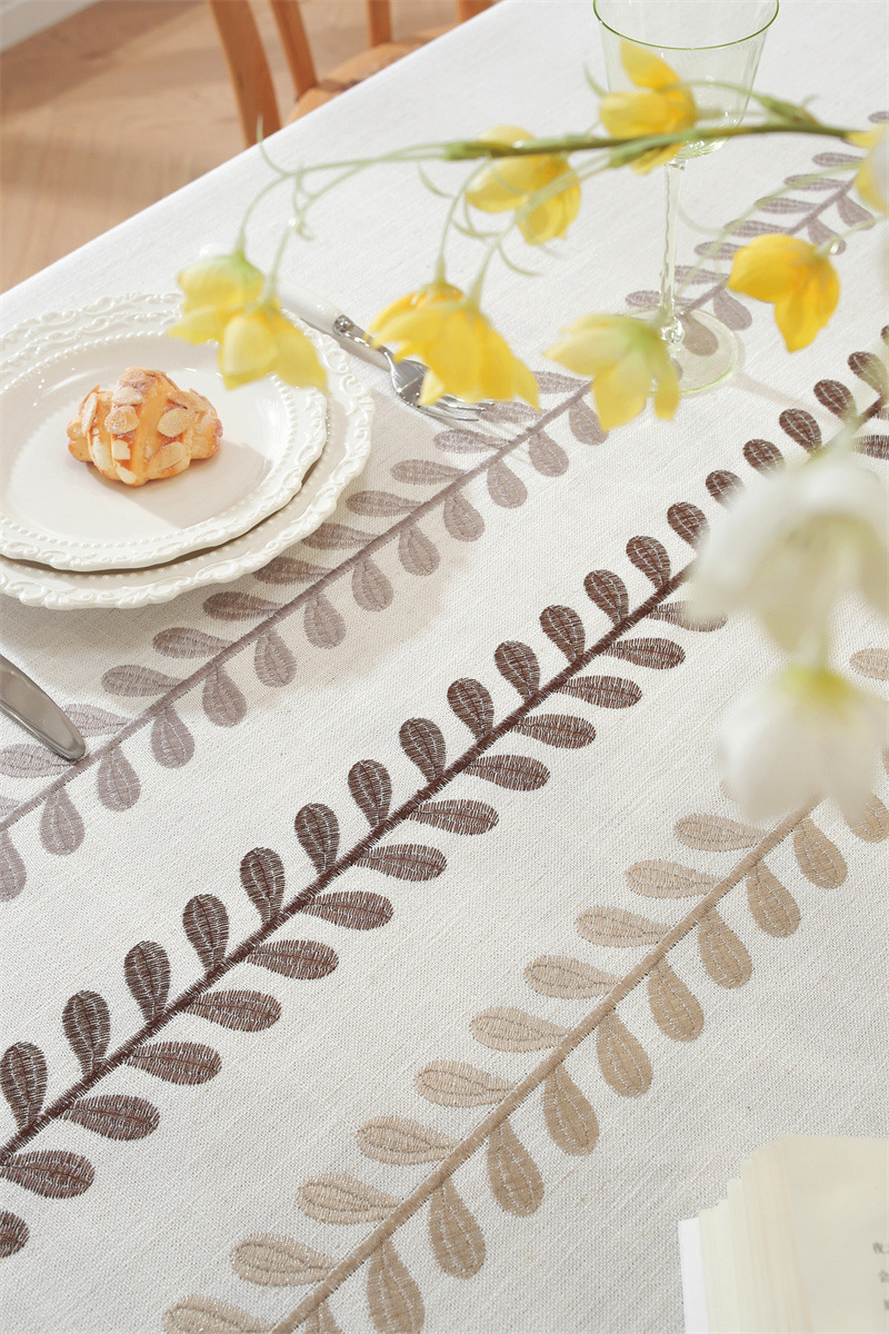 Amazon cross-border embroidered checkered flower tassel tablecloths, rectangular coffee tables, tablecloths and table coverings manufacturer embroidery pic 63