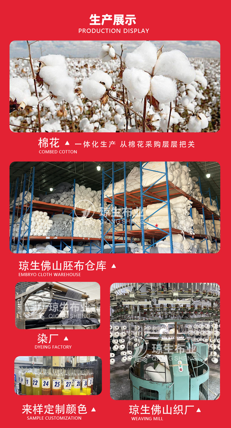 32s精梳棉莱卡纯棉汗布200g全棉针织t恤面料单面平纹食毛纯棉布料详情16