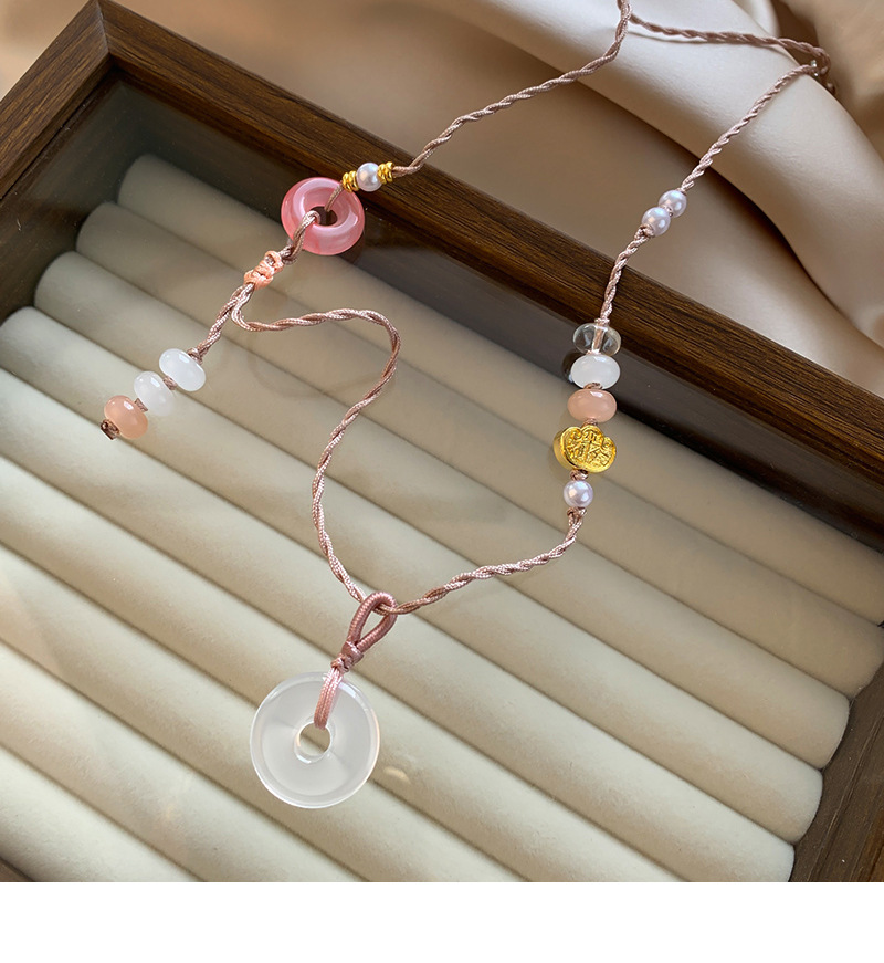 New Chinese-style peace buckle woven necklace for women, a niche design, with a sense of sophistication, sweetness, fashion, versatility and individuality pic 4