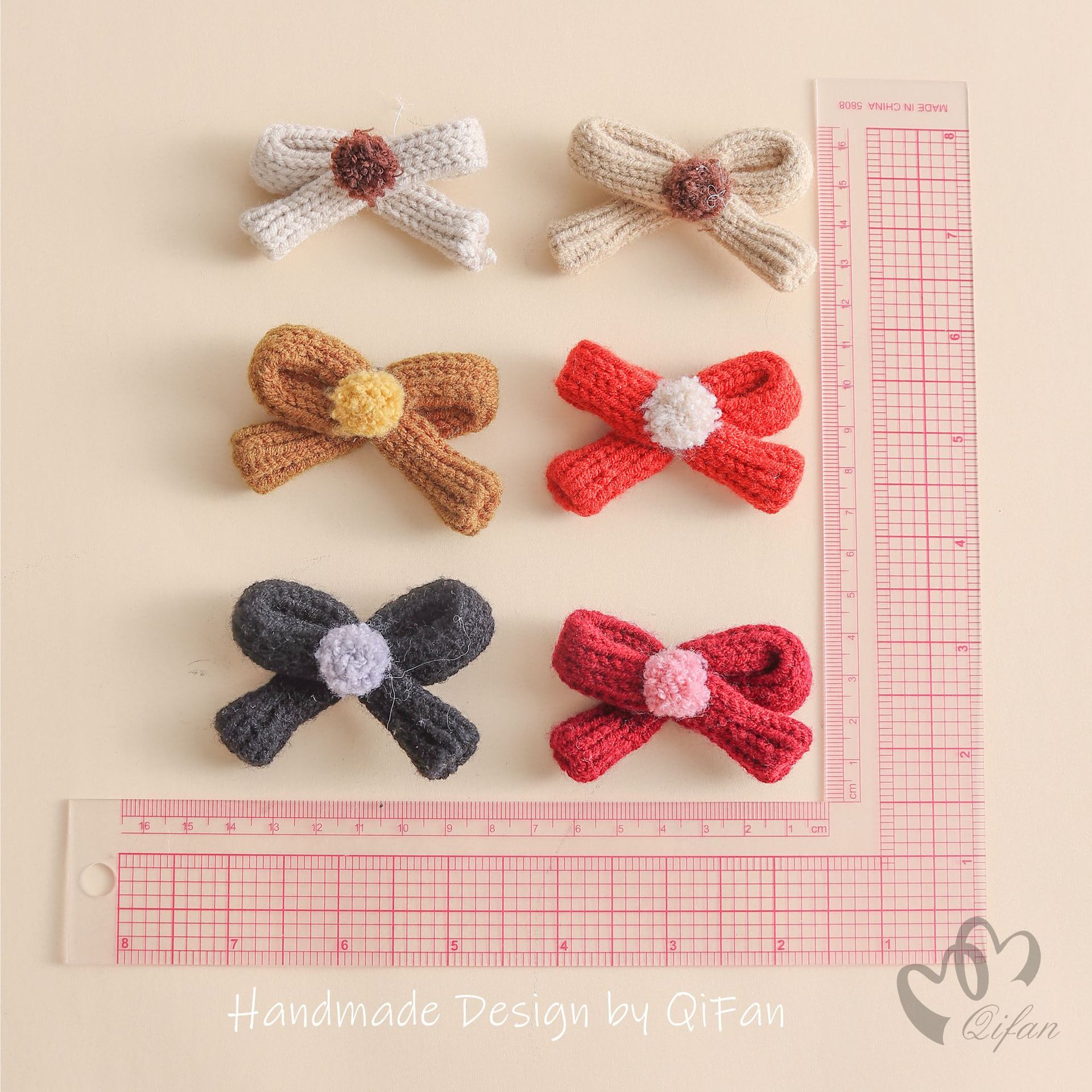 毛线剪结毛线手打结蝴蝶结 布艺毛线结蝴蝶结服饰发饰配件辅料详情4