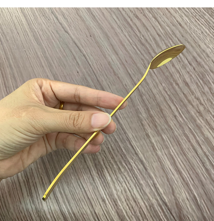 304不锈钢金色咖啡勺搅拌勺镀金长柄勺家用喝粥调羹蛋糕甜品勺详情10