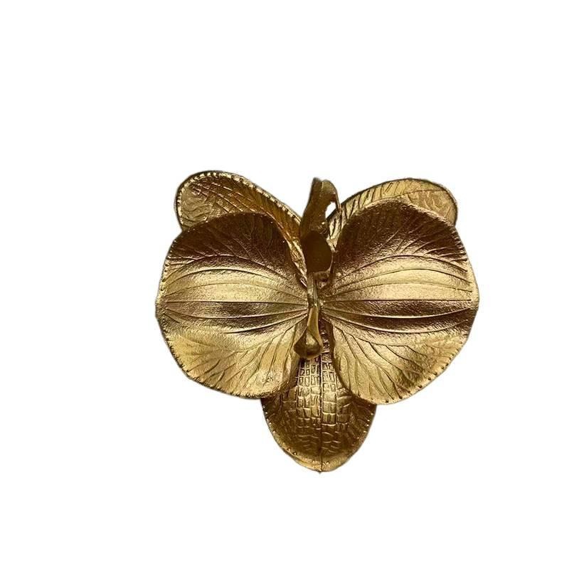 圣诞装饰金色蝴蝶兰花银色蝴蝶兰金银色蝴蝶兰花头叶子仿真花详情8