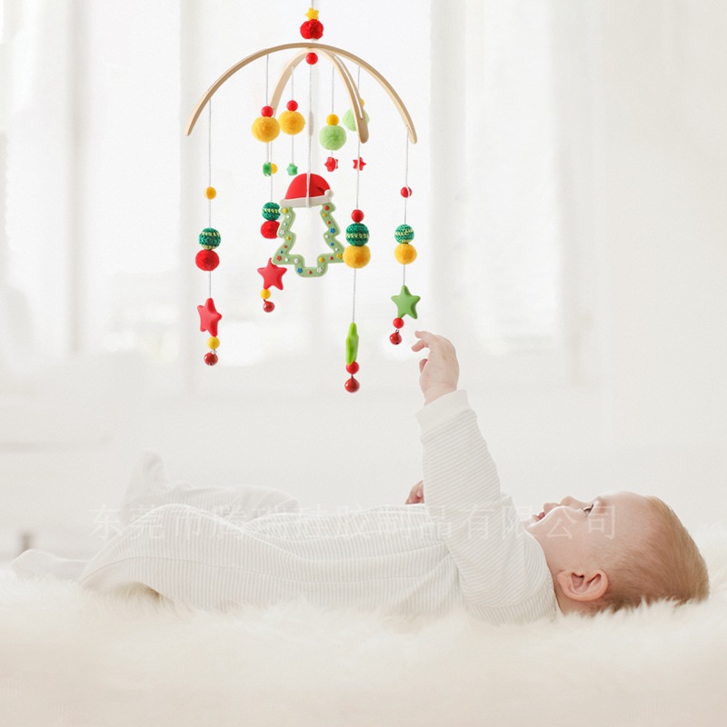 新生婴儿床铃宝宝视觉激发彩色圣诞树床铃悬挂式安抚玩具风铃挂件详情23