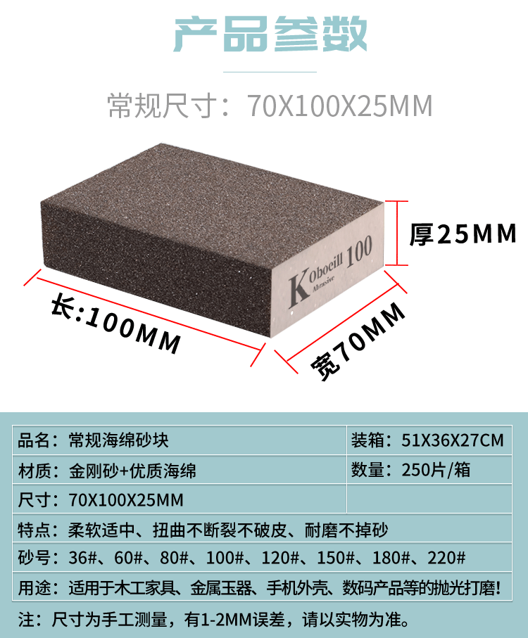 新款清缝海绵砂块厚款擦墙海绵砂砖磨块木工砂纸美缝打磨抛光工具详情5