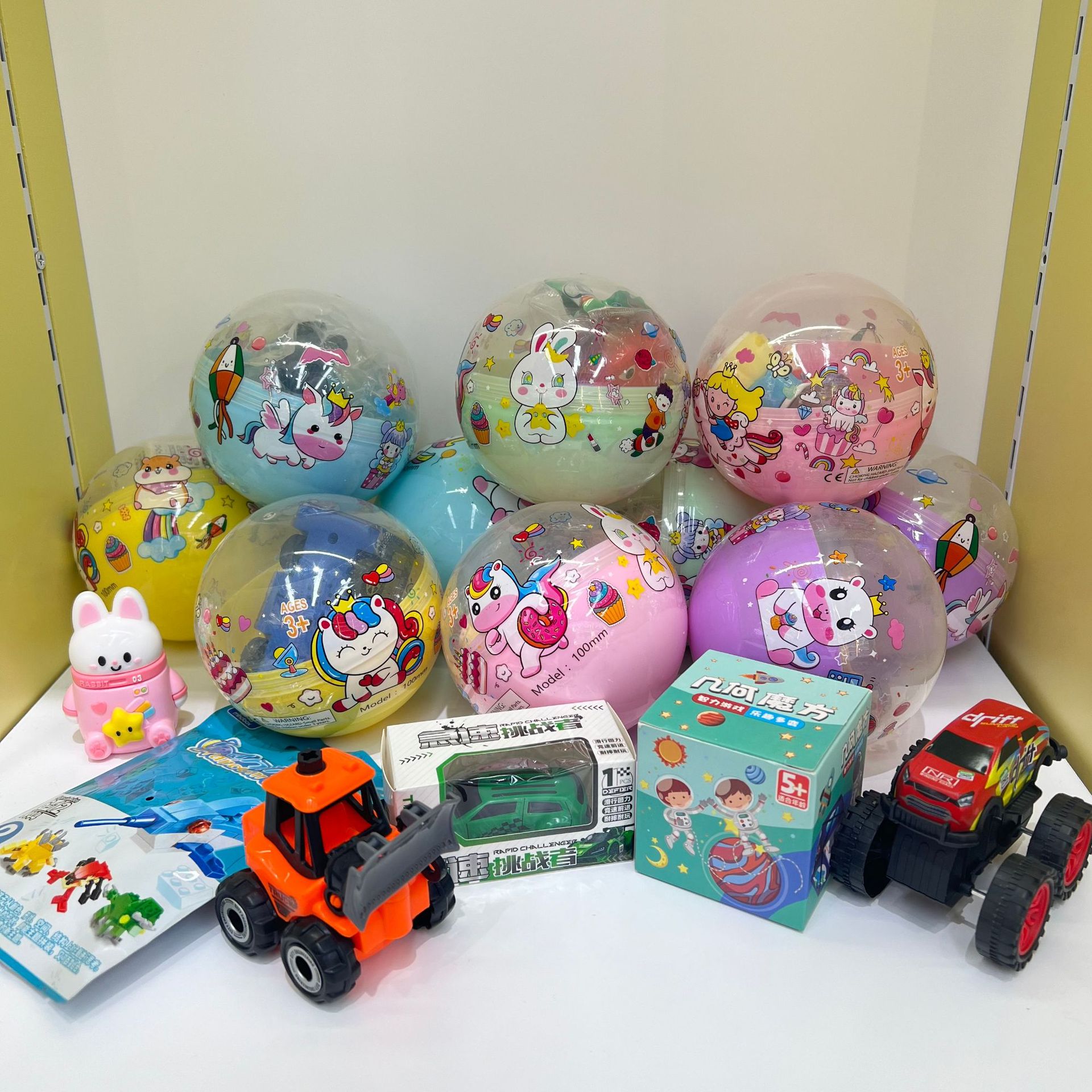 电玩城爆款100号扭蛋球半透明覆膜款商超扭扭乐游艺100mm扭蛋球详情4