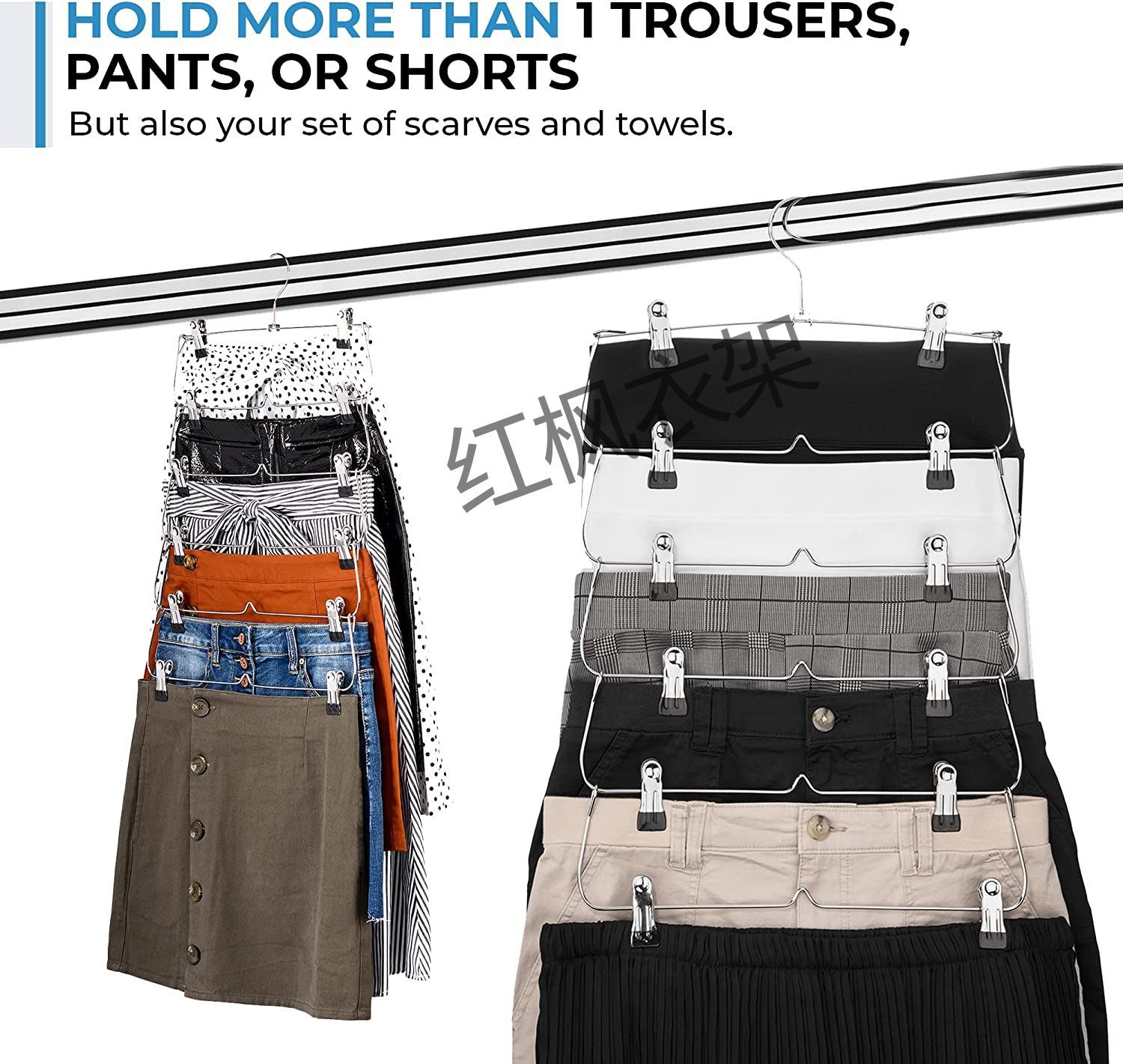 Metal trouser racks, three-layer, four-layer, five-layer, six-layer hardware trouser racks, skirt racks, garment hooks, storage and organization, metal trouser racks pic 23