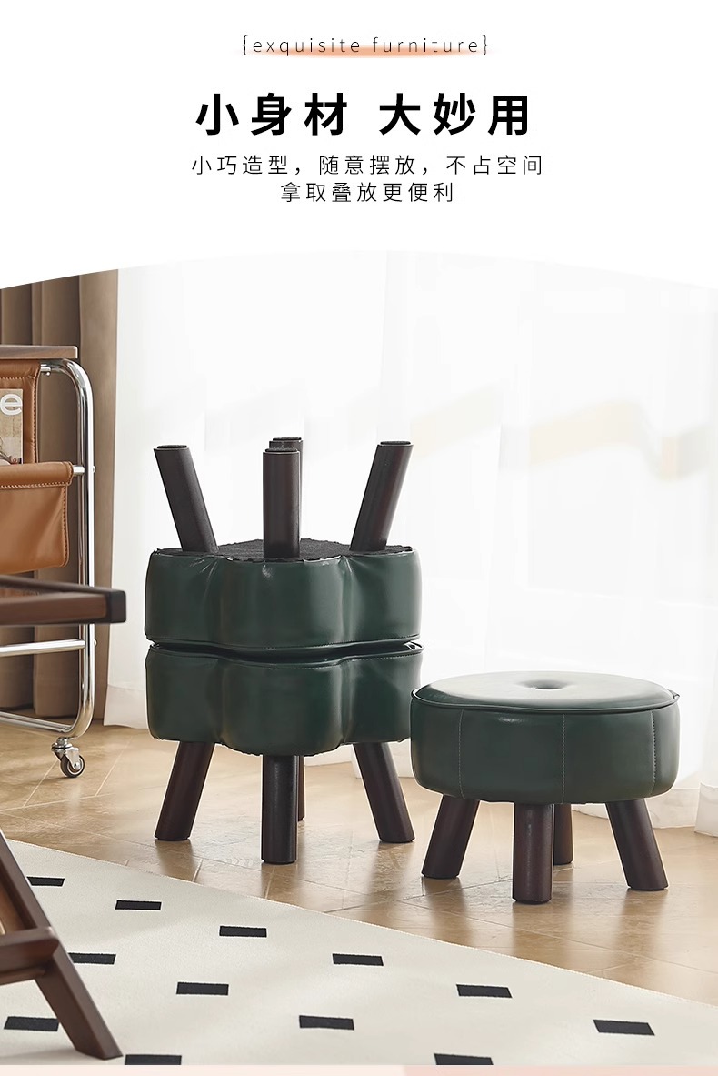 Wholesale Amazon light luxury shoe-changing stools, high-end living room sofas, low stools, home stools, popular backrest small chairs pic 5