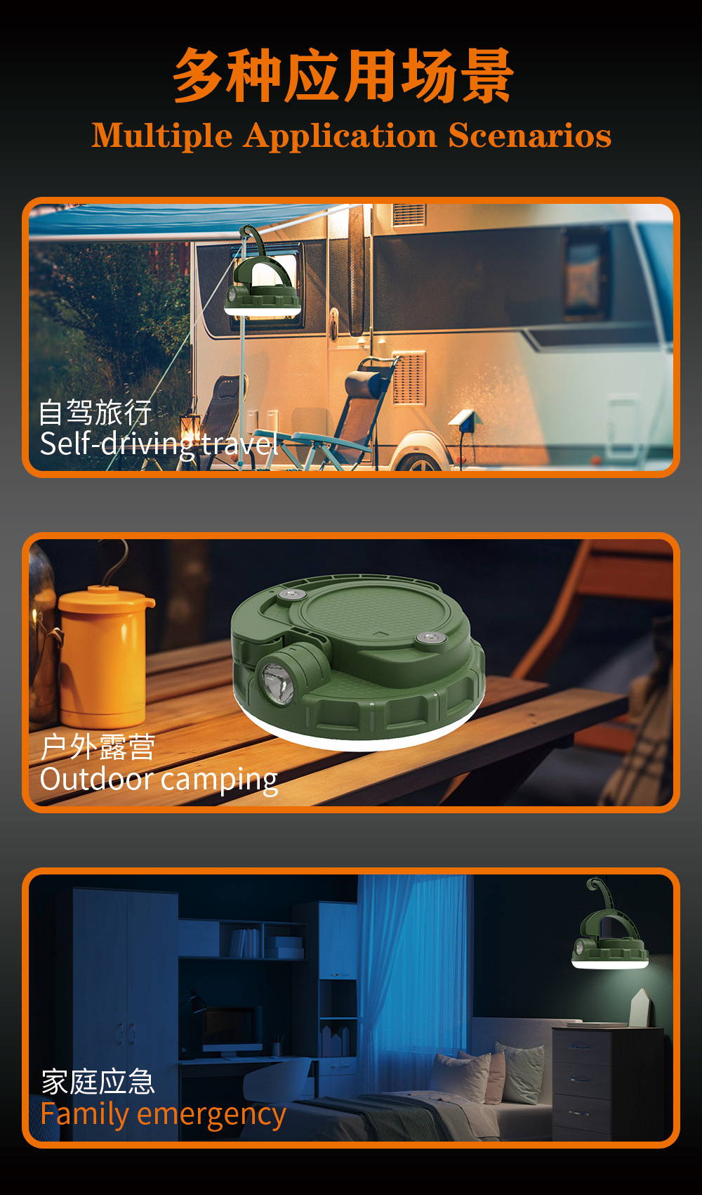 新款太阳能充电户外帐篷灯露营照明多场景室内应急灯可调节手把详情16