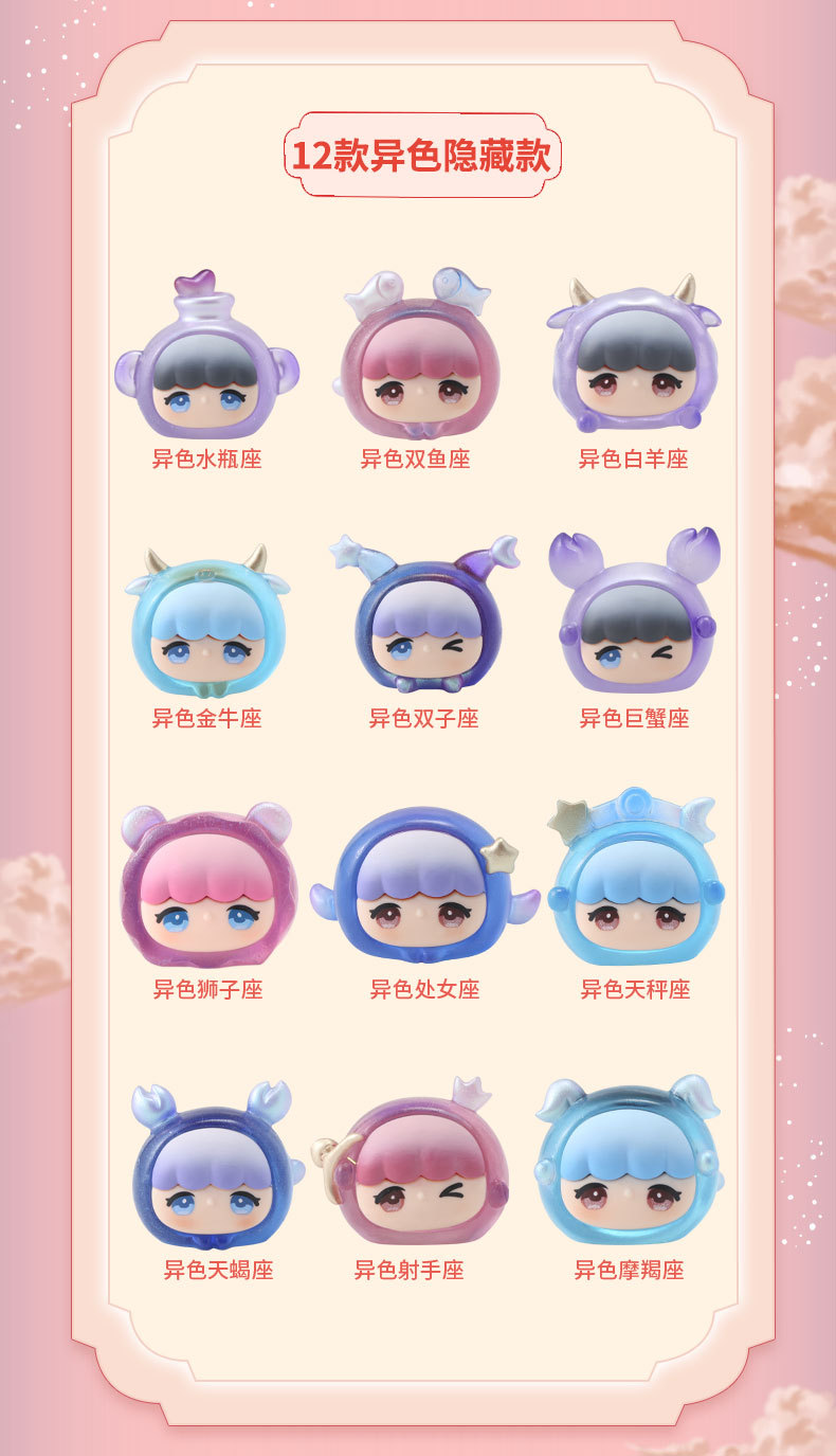 Creative new Star Enjoy 12 Zodiac cute bead Blind box resin figurine Douyin small ornaments wholesale Festival gifts pic 6