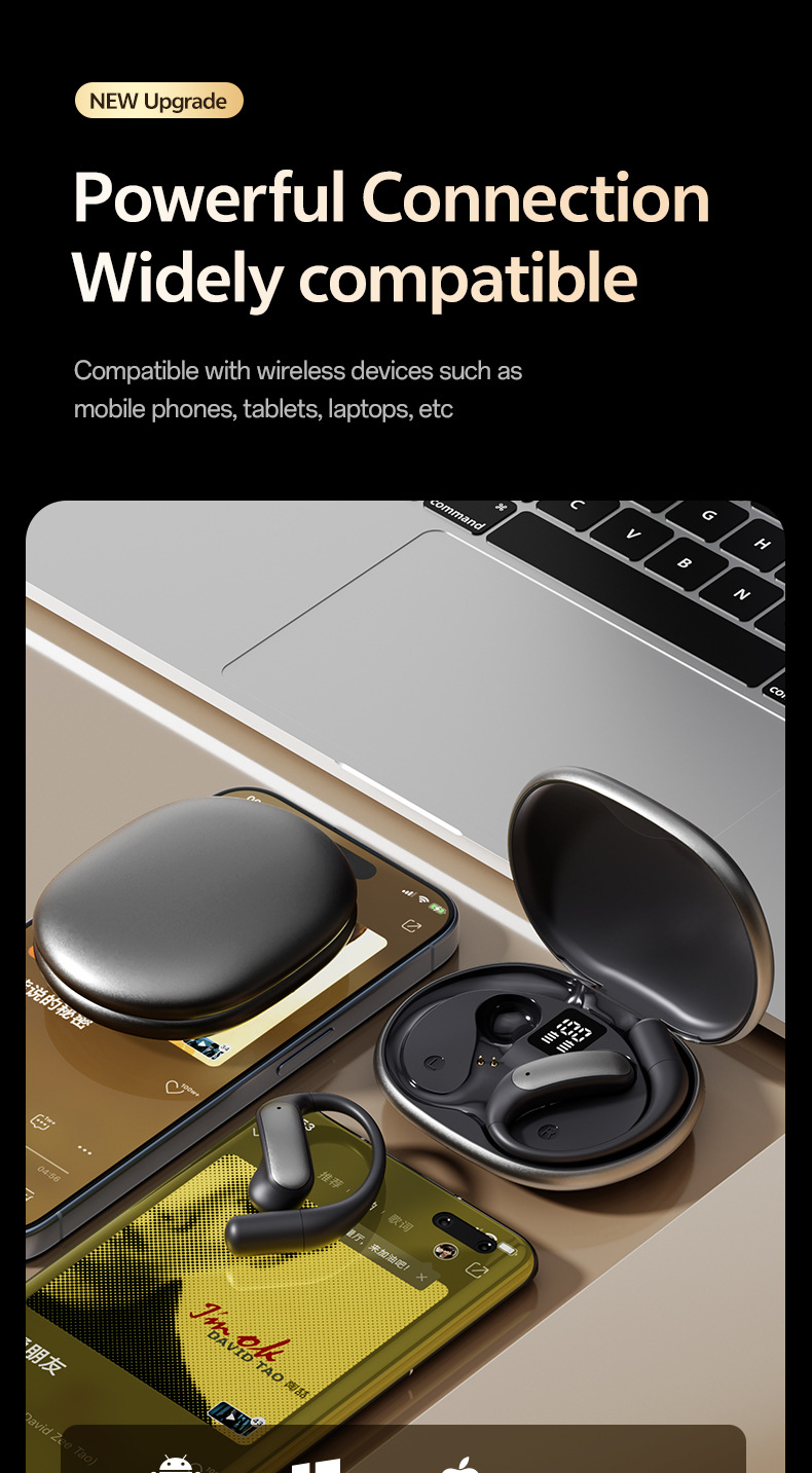 New product M129 Private mold OWS digital display non-in-ear Bluetooth headphones noise-cancelling wireless ear-hook smart headphones factory pic 18