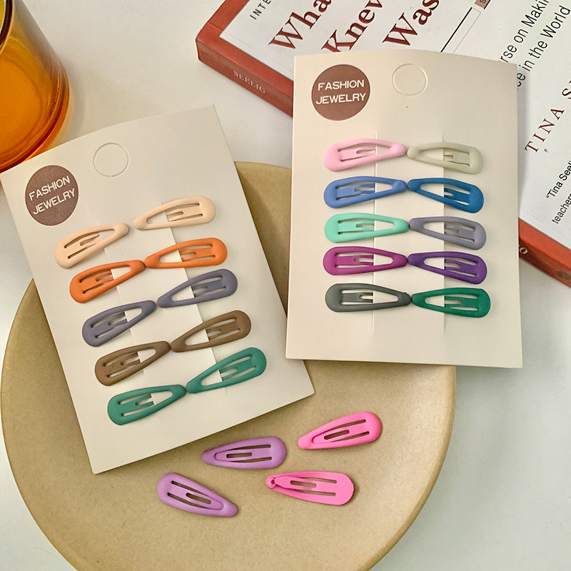 新款3cm磨砂水滴发夹儿童可爱bb夹10个装迷你小号前额刘海夹发饰详情6