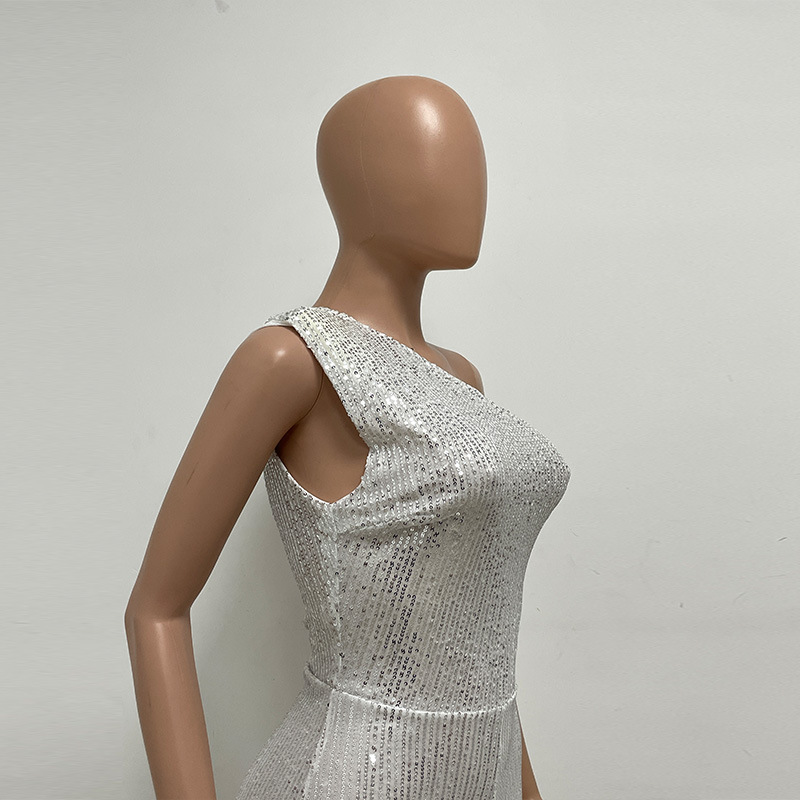 新中式无袖连体衣独立站夏季单肩亮片连体裤女批发详情35