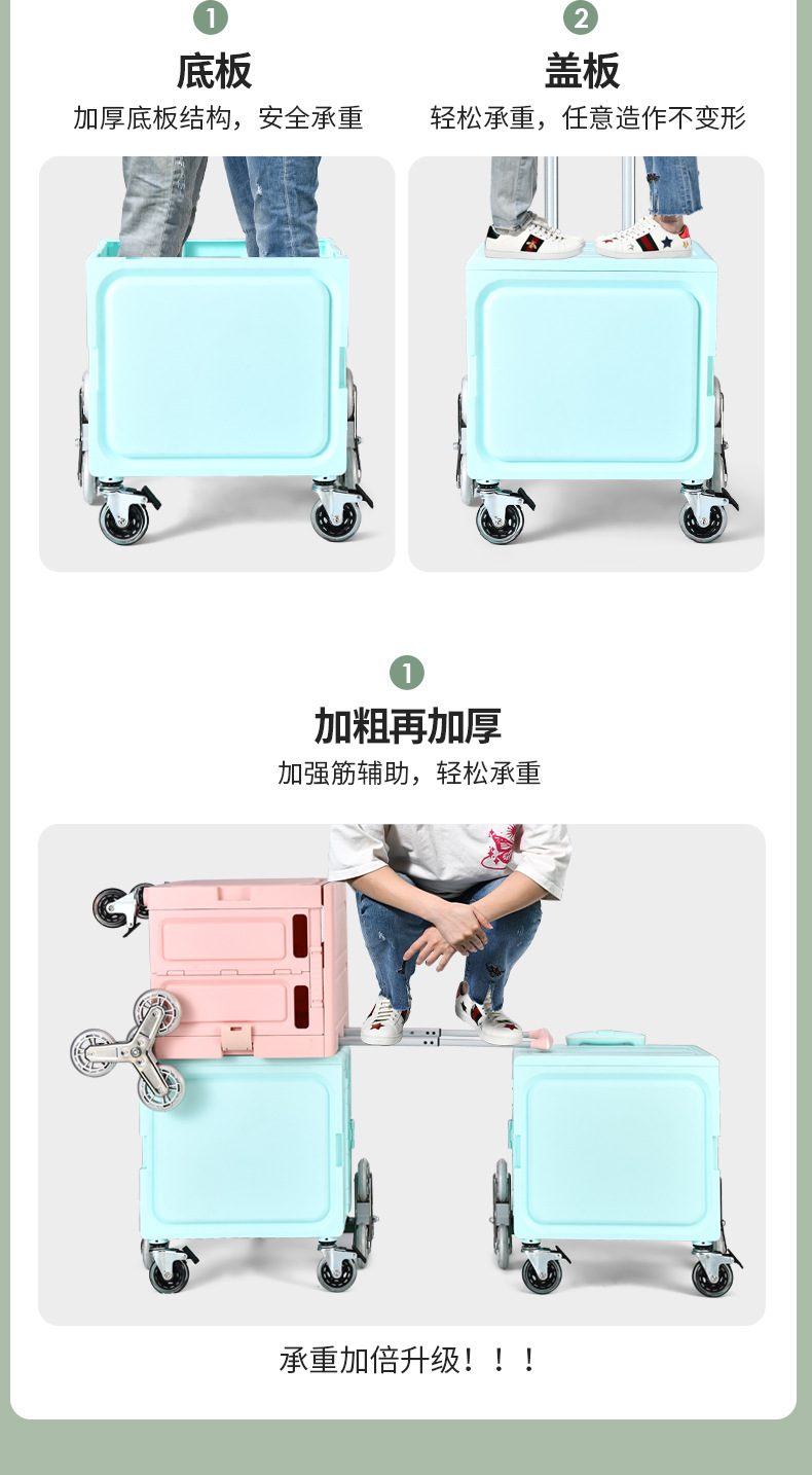 Bookcase storage box, a student classroom book organization and storage box with wheels, pull rods, foldable and transparent storage box pic 23