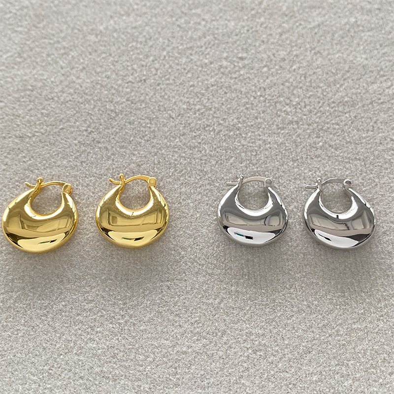 fever同款欧美ins博主扁圆耳环简约大气高级感秋冬椭气质简约耳饰详情8