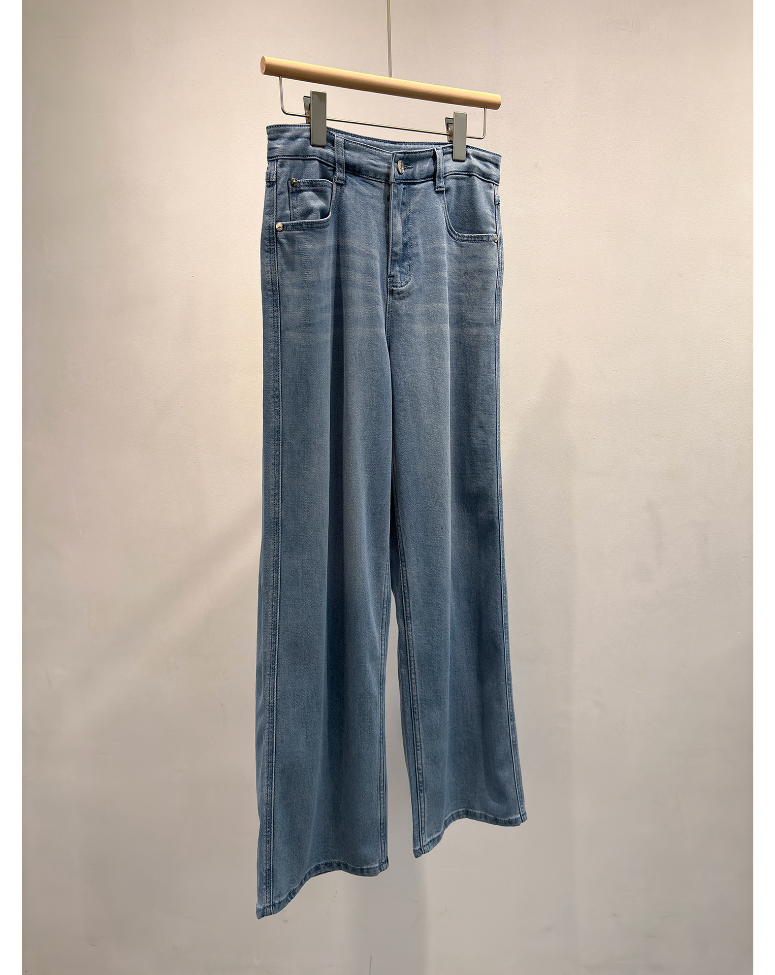 JU柔软~小禾家柜上2.8K/重工洗水轻薄阔腿直筒弹力牛仔裤女C54004详情12