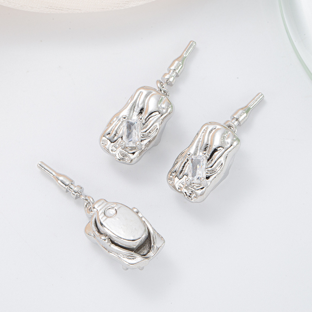 Pearl necklace, ingot clasp, small flower inlaid, zirconium-plated 18kDIY jewelry, necklace, stick clasp, pendant, retro accessory pic 8