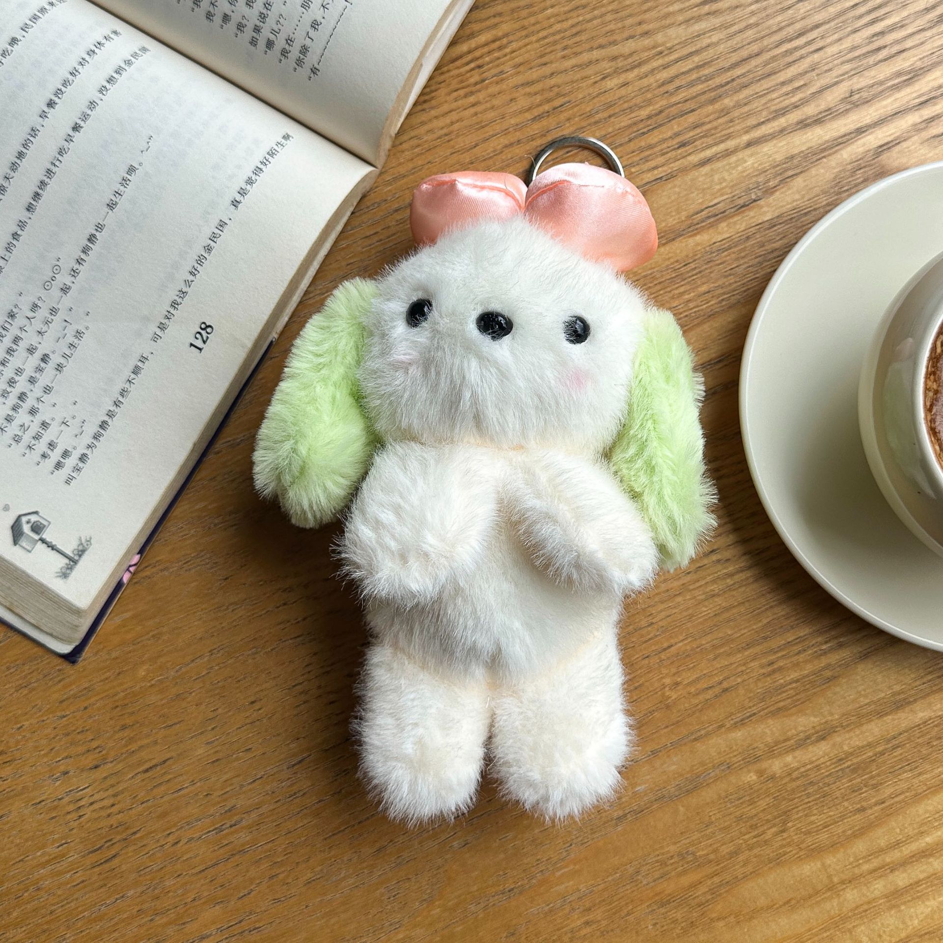 Cute and adorable bow, little dog pendant, plush toy, doll, bag, hanging decoration, keychain, doll pic 5