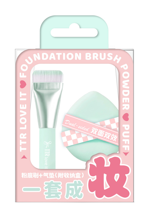 卡盟气垫粉扑套装干湿两用超软服帖不吃粉化妆美妆蛋粉底平头刷详情12