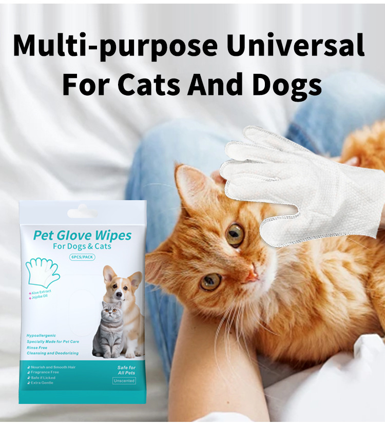 Foreign trade cross-border pet products, pet hand sanitizers, cat and dog bathing, cleaning, dry cleaning, wet wipes, gloves deodorizing pic 8
