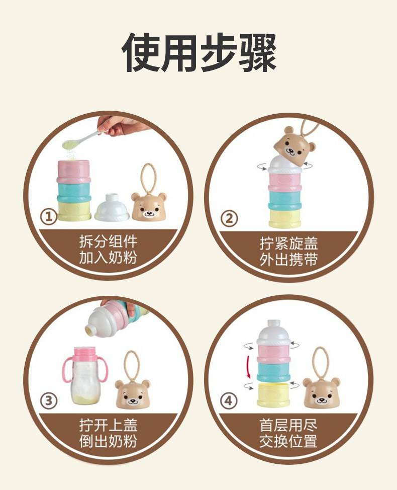 佳宜贝比奶粉盒婴儿便携式宝宝零食储存盒分格辅食盒 糖果盒批发详情10