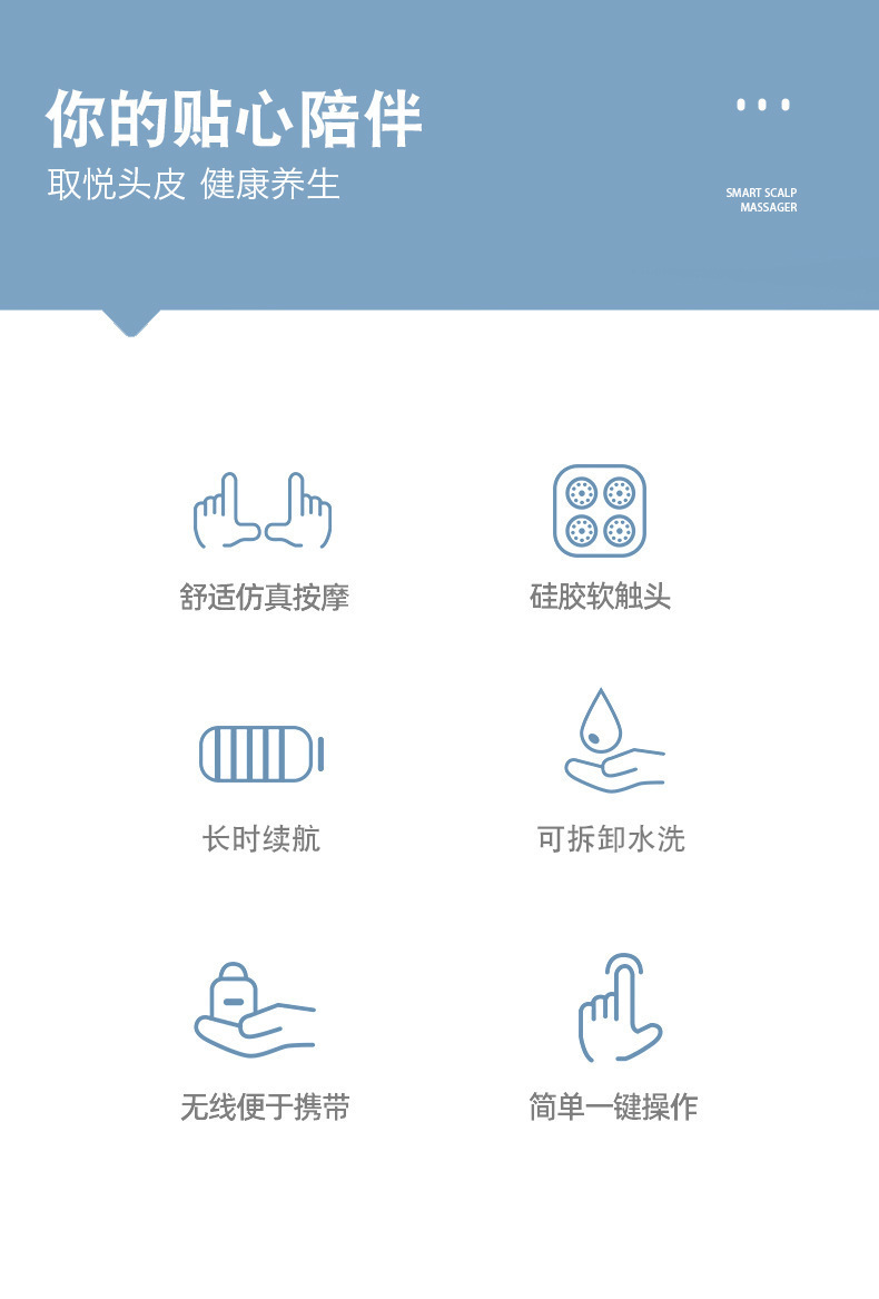 全自动头部按摩器迷你按摩仪便携式解压放松灵魂提取器usb揉捏详情2