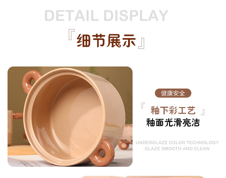 Practical cartoon bowl three-piece set for company opening event, engraved LOGO, creative souvenir, annual meeting, team-building pic 16