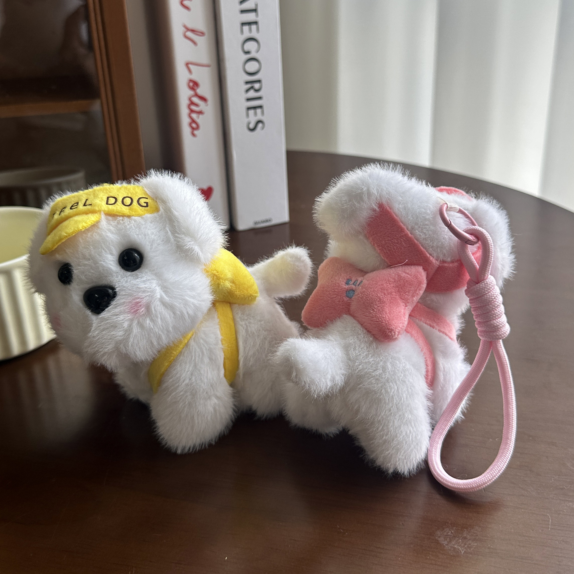 网红可爱萌棒球帽小狗挂件毛绒玩具公仔书包包挂饰钥匙扣娃娃玩偶详情7