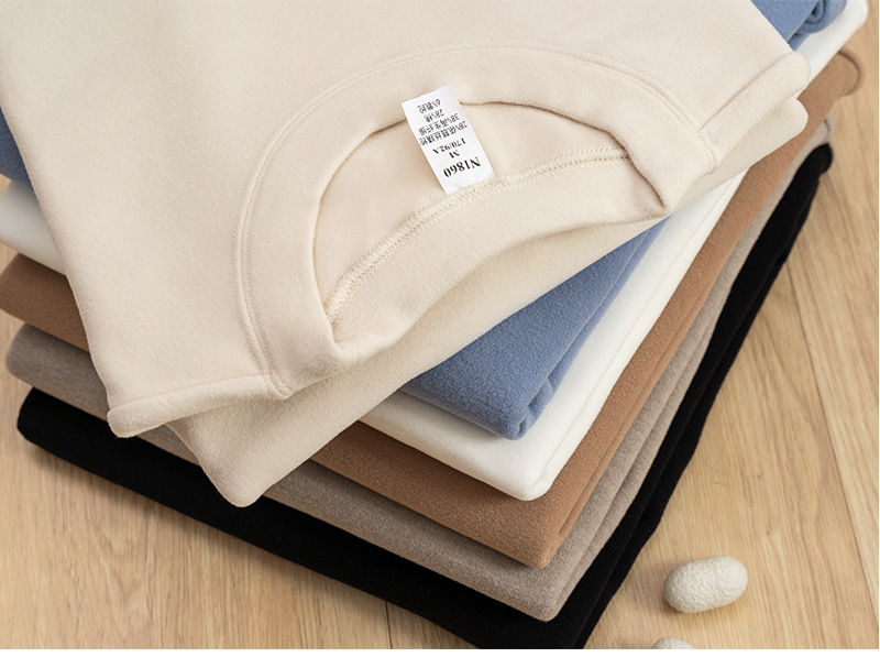 Genuine Fleece Yifei warm short-sleeved T-shirt for men, round-neck long-staple cotton acrylic 5A antibacterial winter warm T-shirt for men pic 38