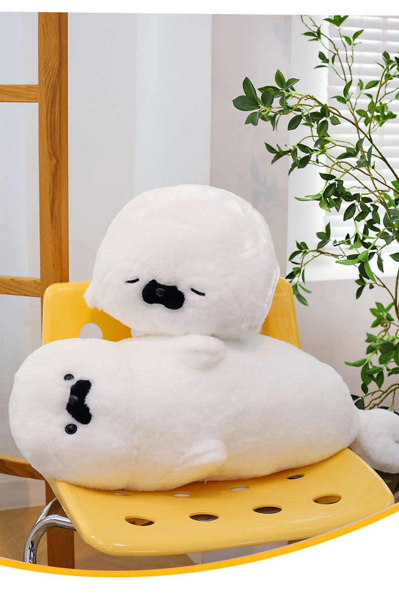 网红仿真海豹海獭公仔儿童床上玩偶抱枕毛绒玩具女生的日礼物抱枕详情11