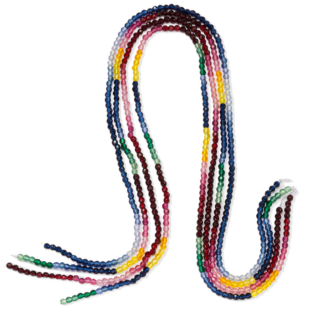 跨境爆款3mm彩色切面玻璃串珠手工DIY半成品配件项链饰品材料详情4