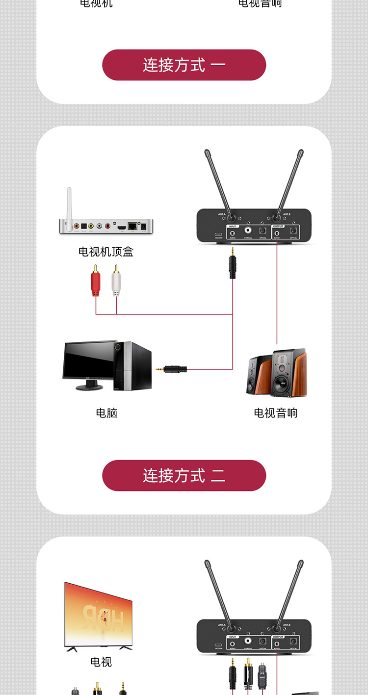 Cross-border private model U-band charging wireless microphone, one-to-two for TV, KTV, mobile phones, computers, singing, dynamic microphone pic 38