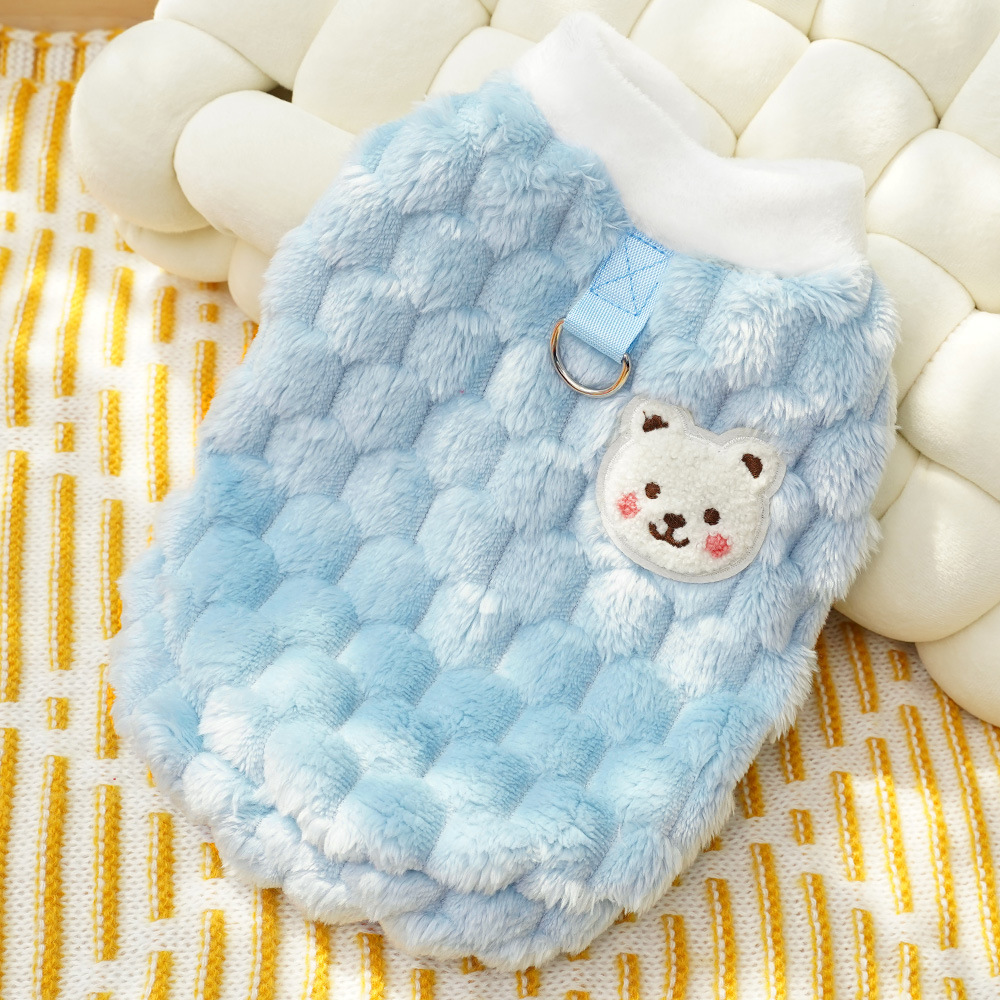 New autumn and winter collection of dog towing clothes, Bichon Frise pet, Teddy, Schnauzer cat supplies with fleece for wholesale pic 5