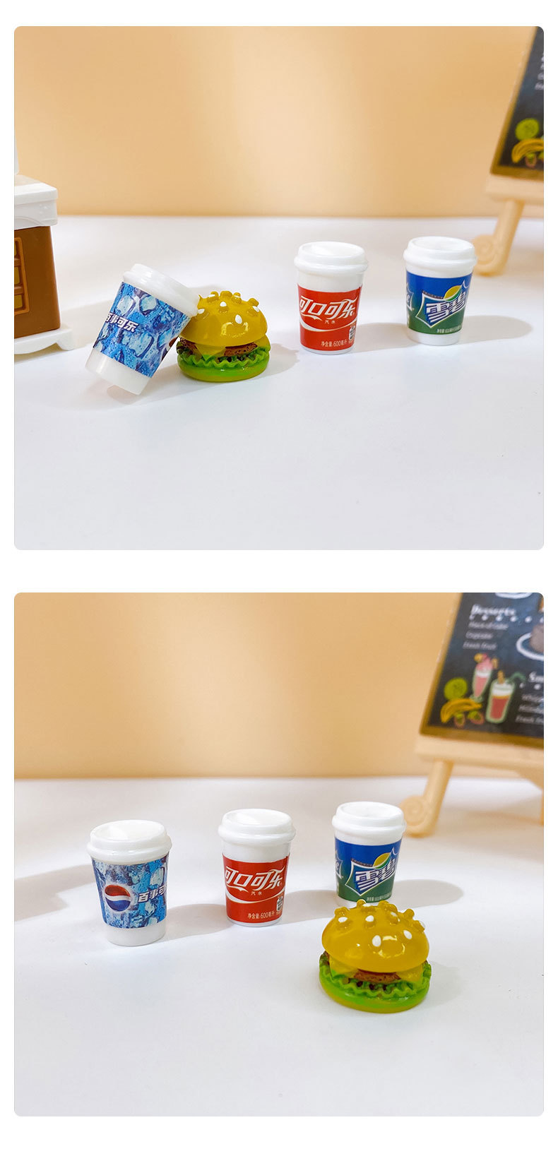 微缩食玩娃娃迷你汉堡薯条全家桶饮料模型儿童玩具场景仿真小摆件详情9