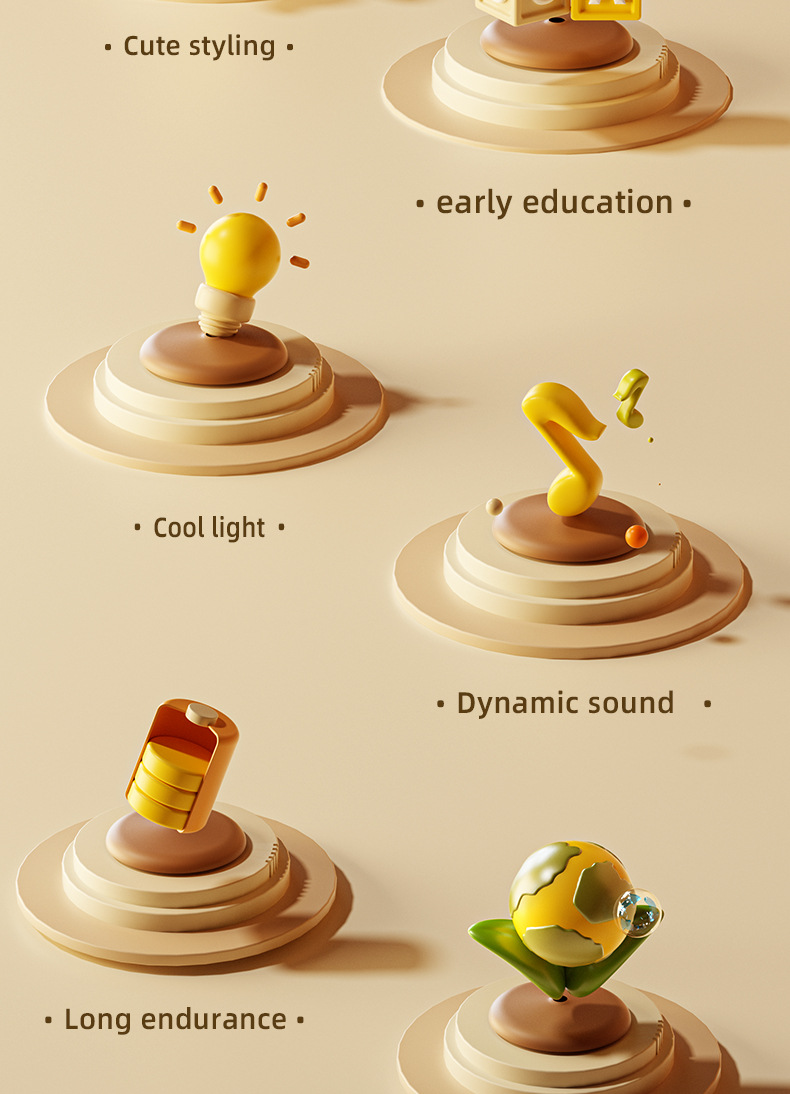 2025跨境电动万向旋转鸭儿童萌趣声光转转鸭小宝宝引导学爬玩具鸭详情4