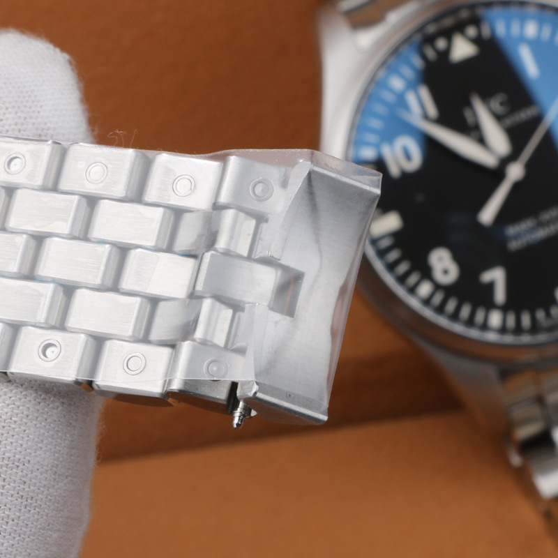适用万-国飞行员梯形钢带手表带快拆表链实心不锈钢316折叠扣20详情9