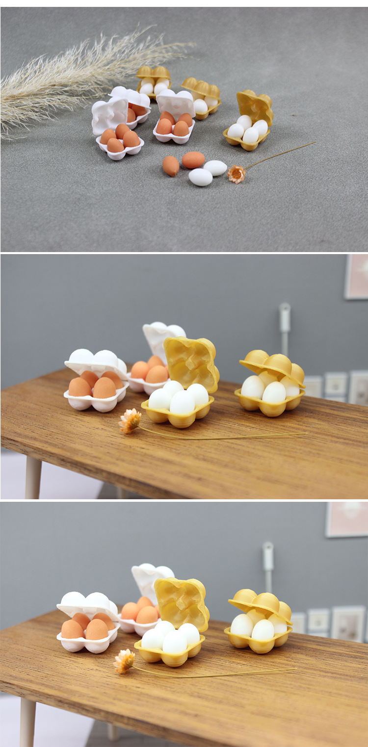 Dollhouse Miniature food toys 1:12 point model life setting Egg preservation box Egg tray pic 4