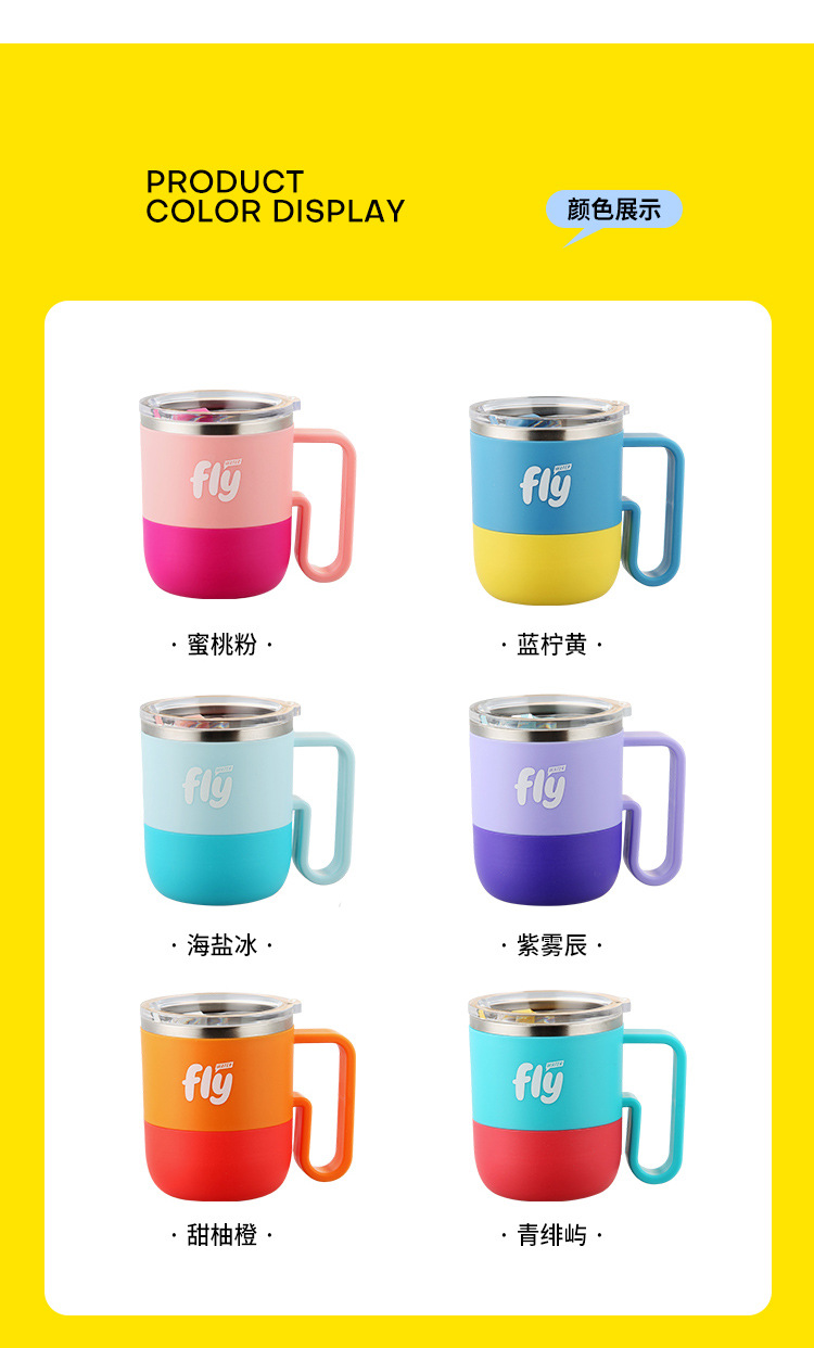 The 304 stainless steel fashionable and cute travel cup with a straw and handle rope design is a portable and simple student water cup pic 13